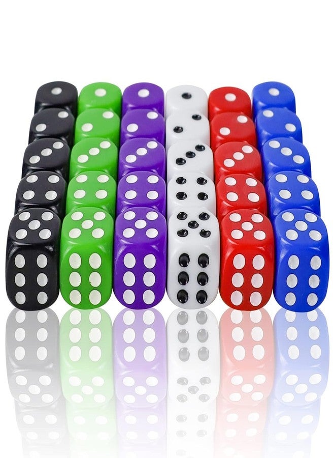 LUCKYMORDEN مجموعة نرد لاكي موردن ذات 6 أوجه، 10 ألوان، نرد ألعاب أكريليك 16 مم لألعاب DND، MTG، RPG، Tenzi، Yahtze، Bunco، ألعاب الطاولة، تعليم الرياضيات (30 قطعة، 6 ألوان) - Image 1